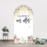Lofaris Floral Butterfly Happily Sweet Wedding Arch Backdrop